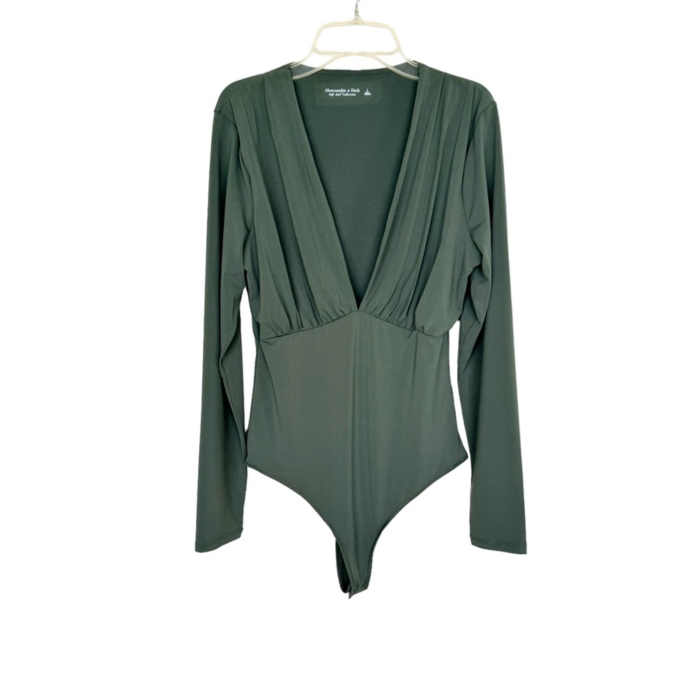 Abercrombie & Fitch Green Long Sleeve Bodysuit Soft A&F Collection